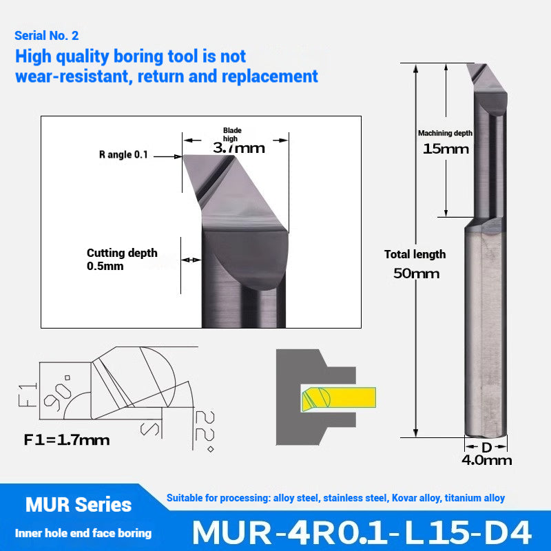 1131-Tungsten steel small hole boring cutter MUR internal hole face boring stainless steel special integral tungsten carbide small boring cutter Shandong Denso Pricision Tools Co.,Ltd.